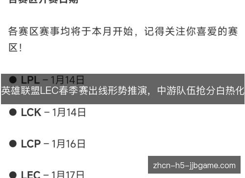 英雄联盟LEC春季赛出线形势推演,中游队伍抢分白热化 英雄联盟LEC春季赛出线形势推演,中游队伍抢分白热化